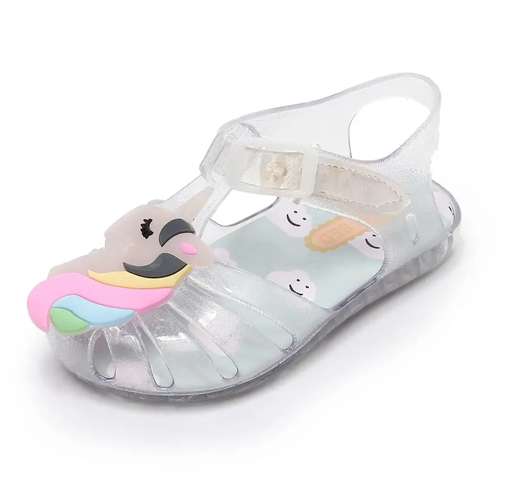 
 Разноцветные летние дышащие мини-сандалии-желе для девочек в римском стиле с единорогом  
