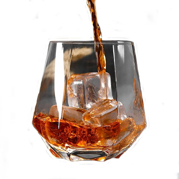 Material Unique Stemless Tumbler Hexagon Whiskey Glass
