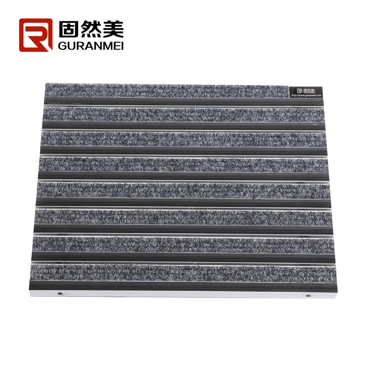 Aluminum Dust Remove Mat with Rubber Strip and Carpet Insert Matting