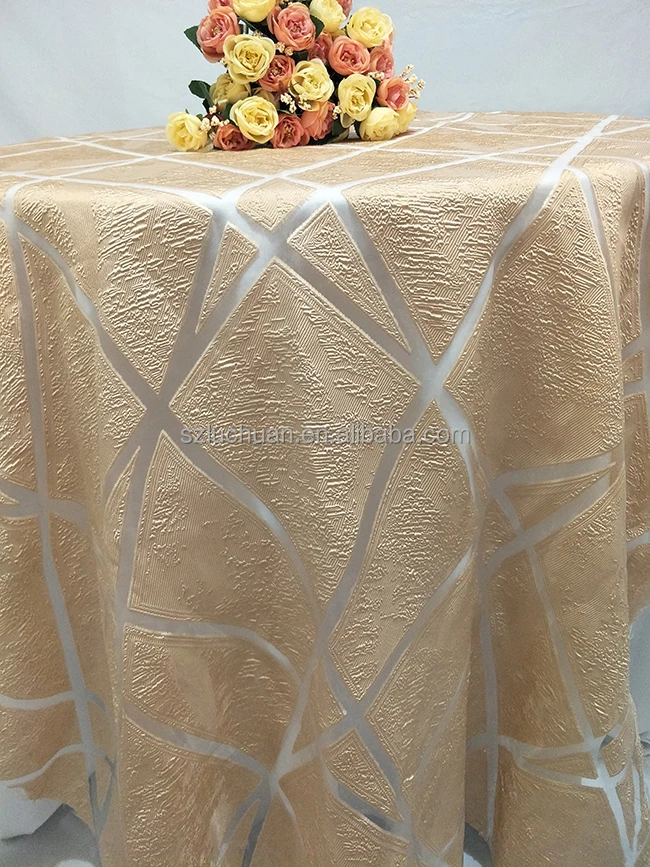Newest Elegant Overlay Polyester Cloth Table Linens Wedding Event