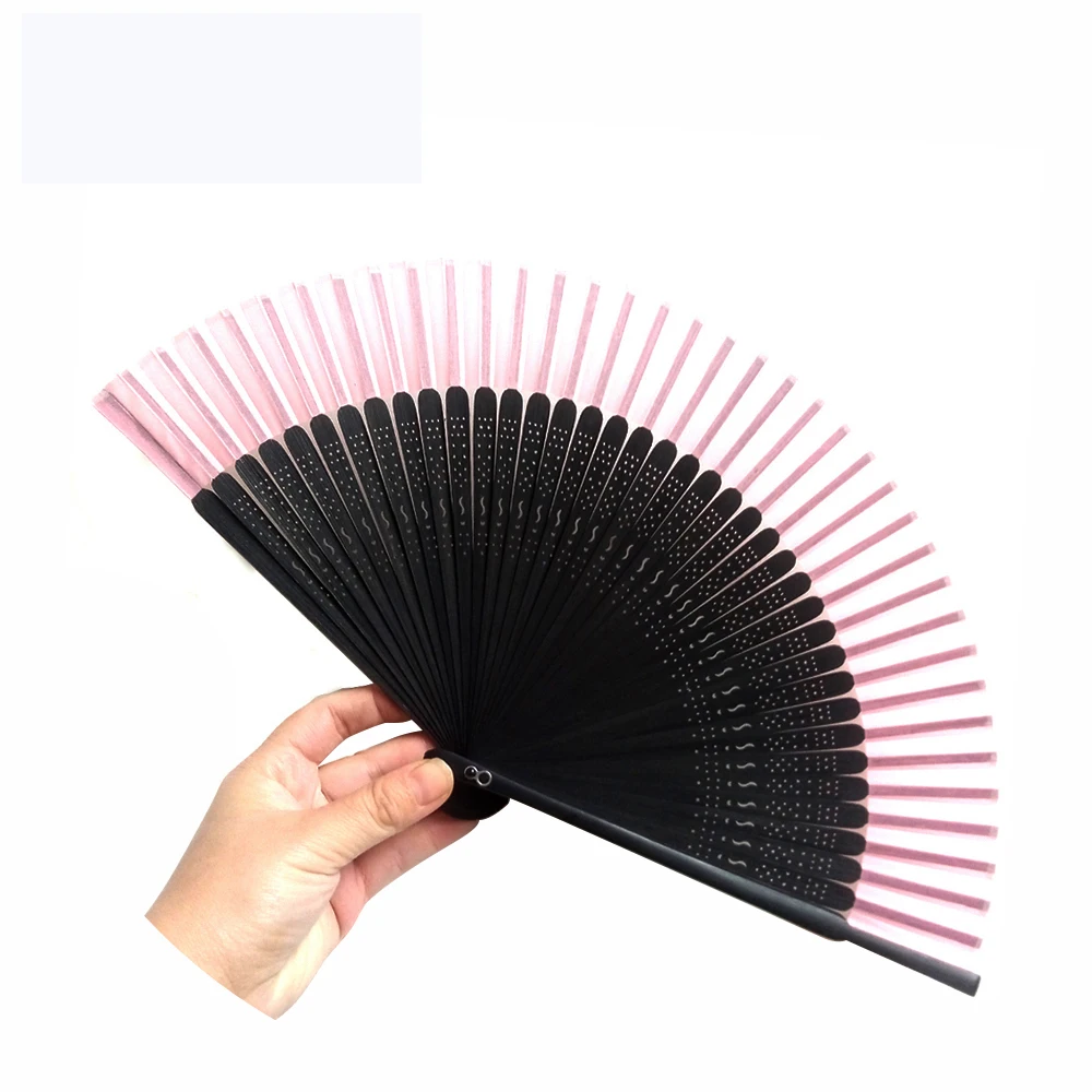 
 Японский ручной Шелковый складной веер с бамбуковой рамкой, полые вырезанные узоры бамбуковая рамка для женщин, ручной складной веер F  