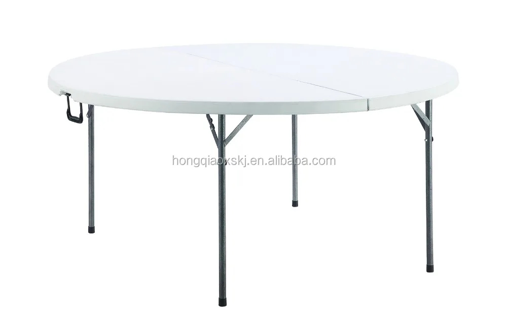 Оптовая продажа, недорогой современный пластиковый Банкетный складной круглый стол, Круглый Обеденный пластиковый складной стол для мероприятий на открытом воздухе