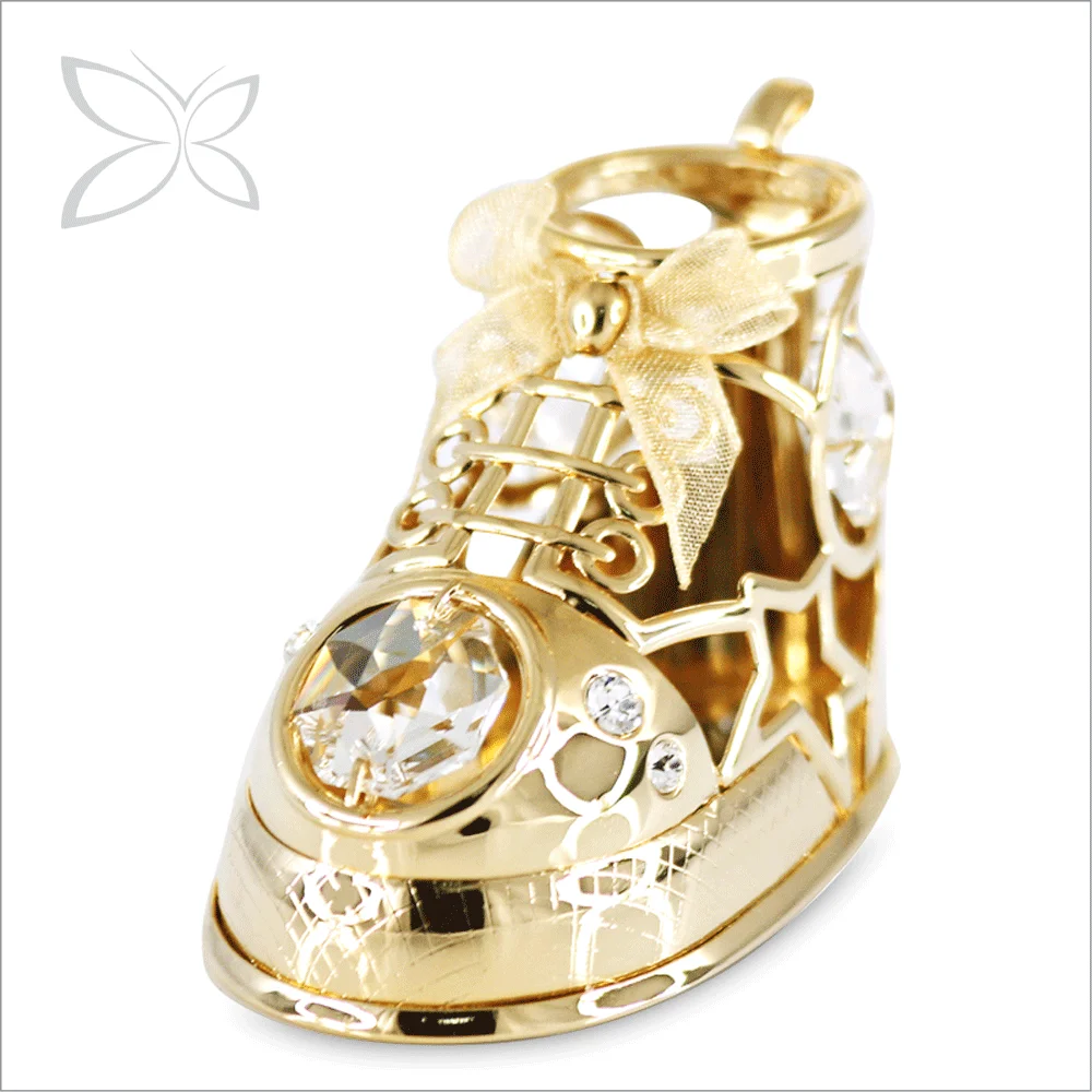 Crystocraft позолоченный металл Новорожденный ребенок сувенир подарки украшенные кристаллами бриллиантовой резки детская фигурка