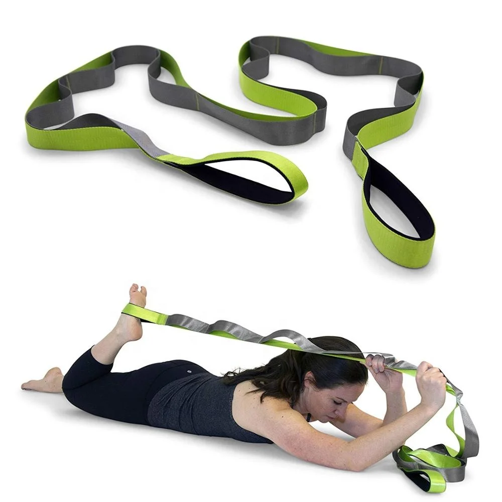 Stretching Strap Exercise Band Multi Grip 12 Loop for Yoga or Rehabilitation 8FT 