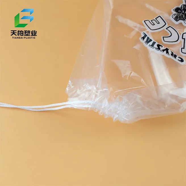 Biodegradable Printed Hdpe Ice Bag With Drawstring and logo Print