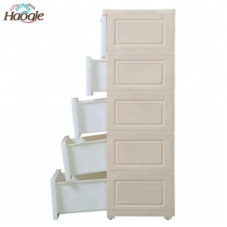 European Style Wardrobe Storage Drawer With Wheels PP Plastic Living Room Furniture Bedroom Set Kids Cabinet