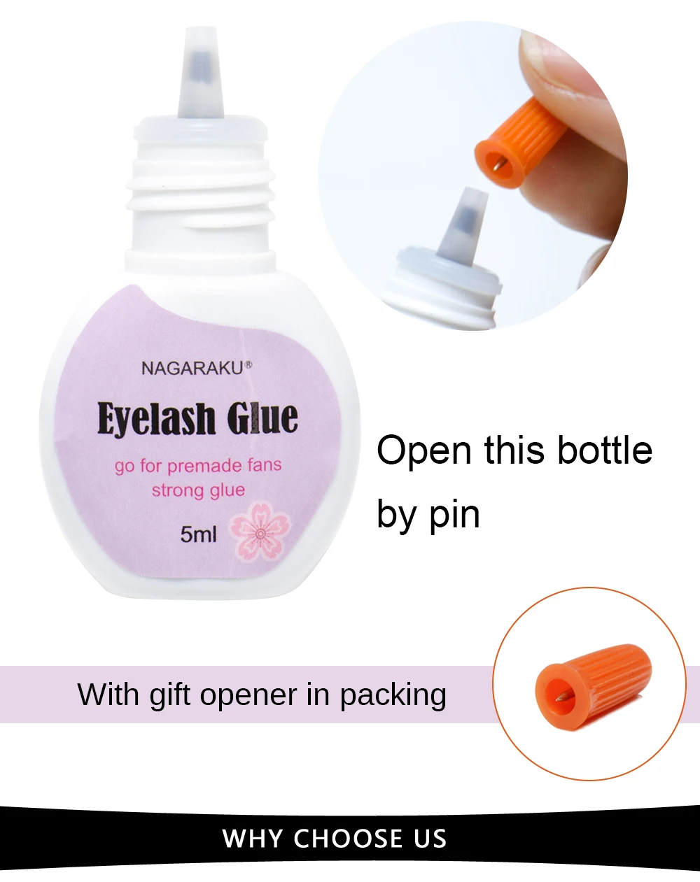 Nagaraku Slightirritant Eyelash Extensions Glue Longlasting Fast Dry Specially For Making Fans