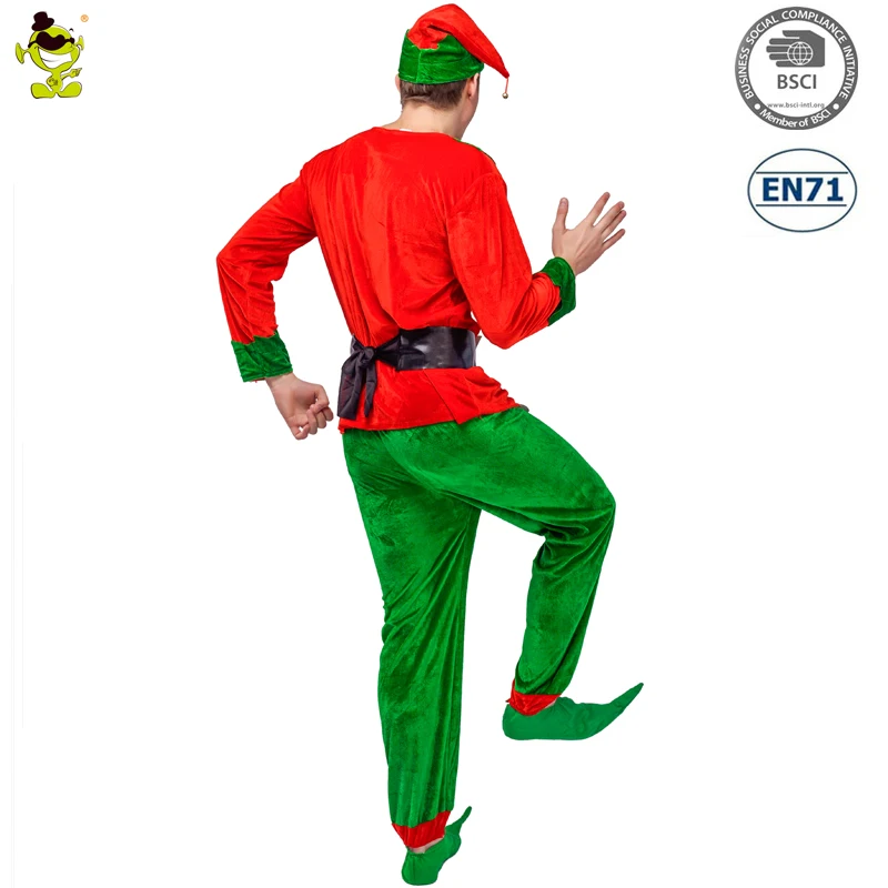 Рождественский классический эльф для взрослых, необычный костюм для сценической вечеринки, ролевых игр, классический мужской костюм эльфа