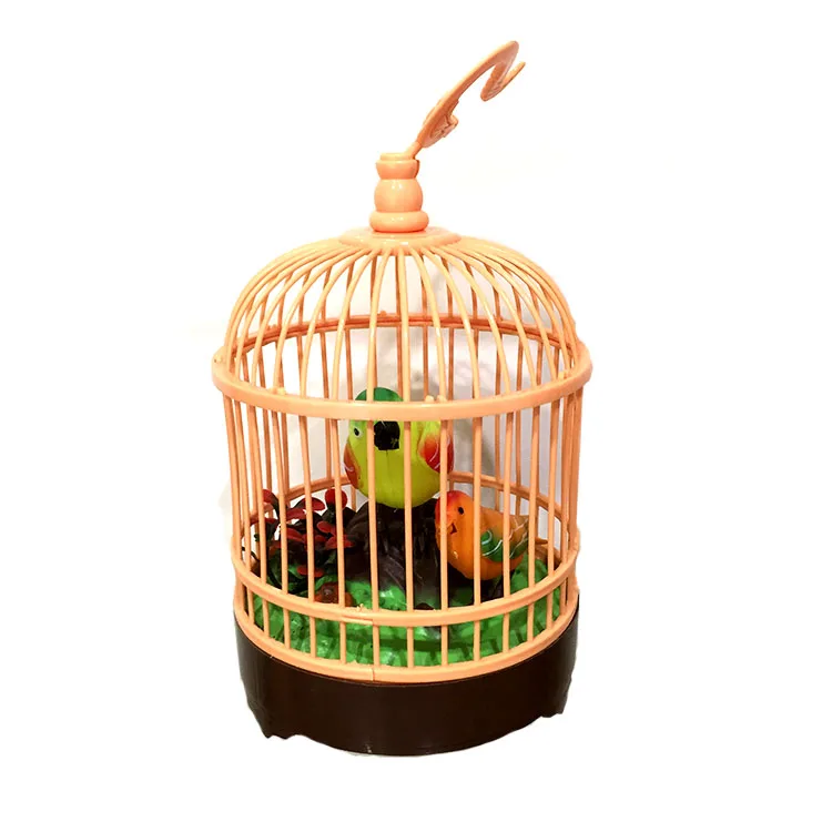 Simulation Electric Plastic Sound Control Birds Cage Voice Controlled Heartful Bird Cages Toys
