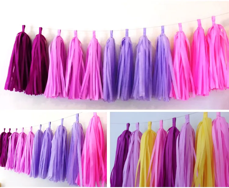
Hot Sale Cheap Colorful Tissue Paper Tassel Garland for Party & Events Decoration 