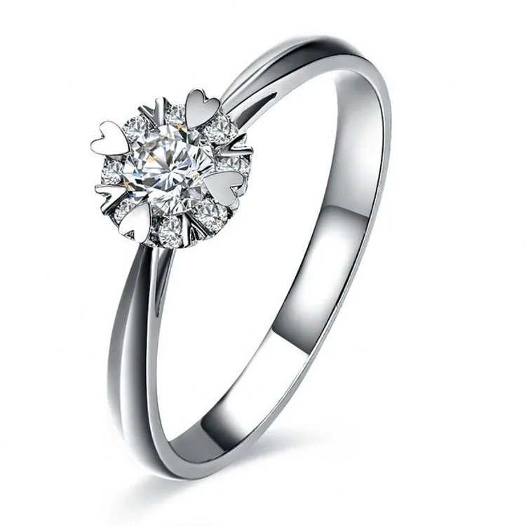 Italian 3-Shank Engagement Ring with Diamonds