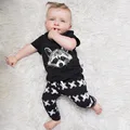 2016 New Summer Children Baby Clothing Sets Kids Cartoon Clothes Suit Boys Girls Fox T shirt