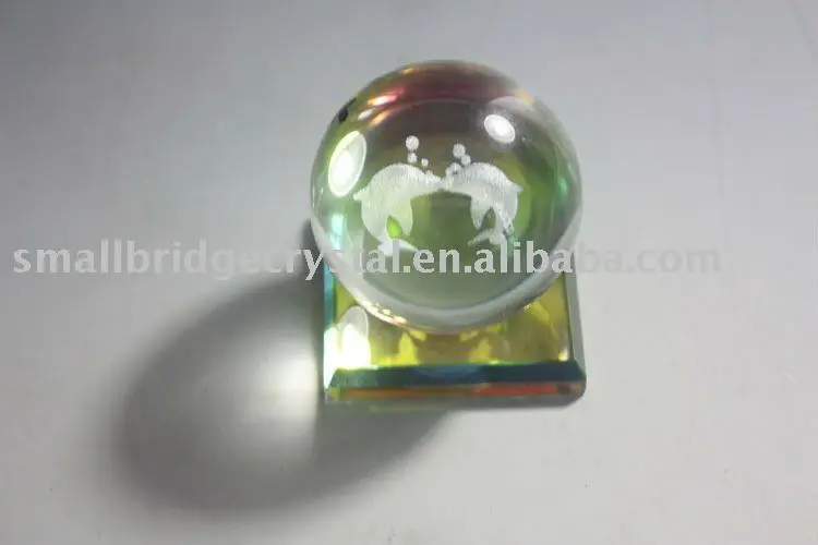 Color Printed Crystal Ball with base