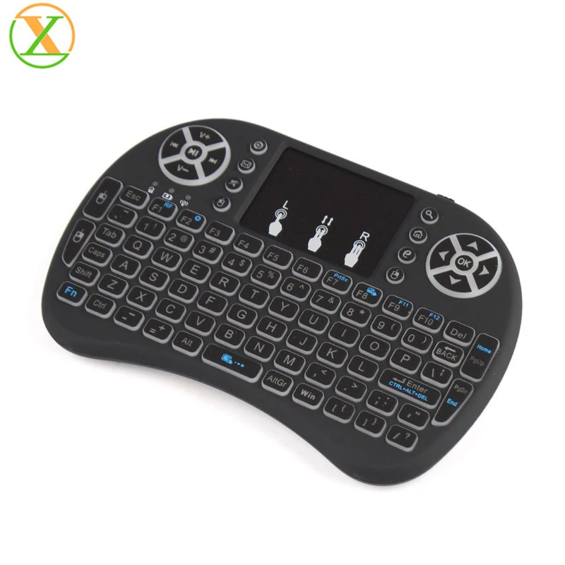 
 Умная клавиатура перезаряжаемая батарея мини клавиатура Rii i8 + Мини Беспроводная 2,4G Подсветка сенсорная панель  