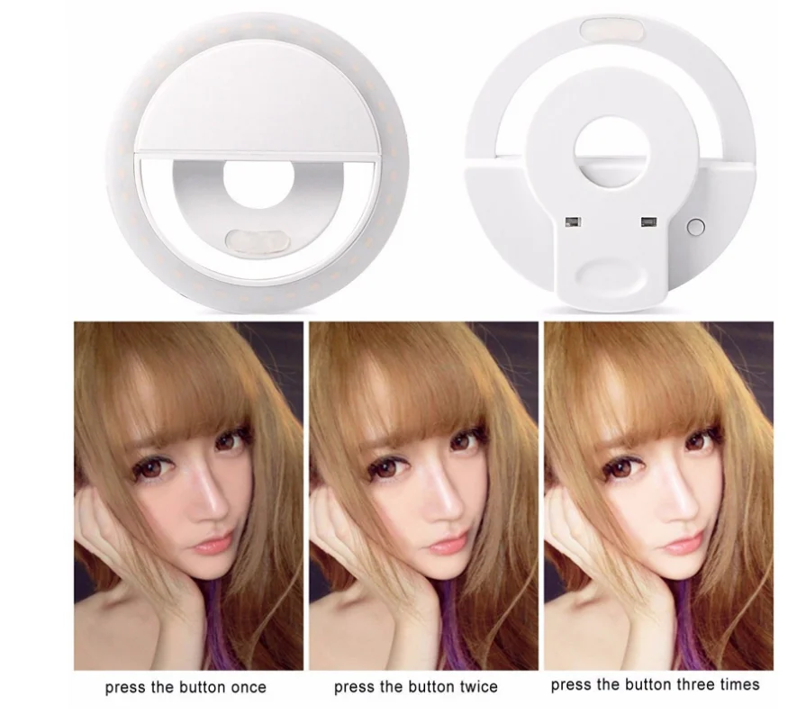 Diffuser Selfie Ring Light on the Phone Rechargeable LED Flash Light up Universal Mobile Phone for IPhone 8 X 7 6 S Plus Samsung