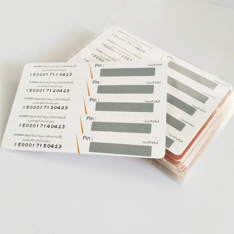 
Пользовательская пластиковая/ПВХ/бумага с кодом царапин, предоплата перезарядки 