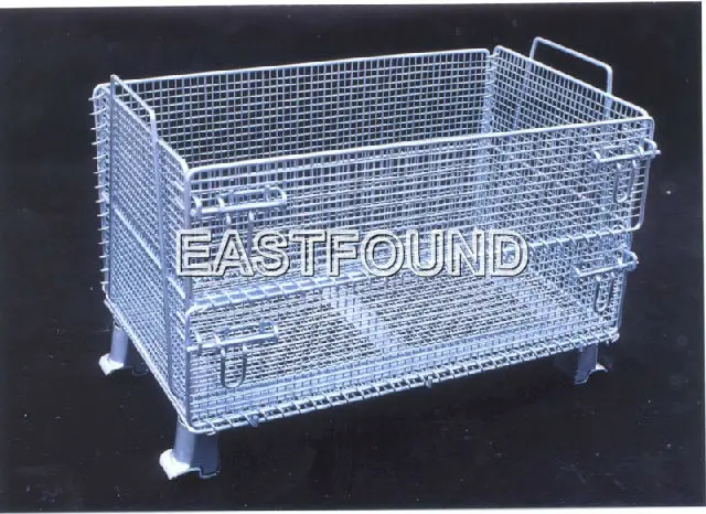 Stackable Pallet Cage Stacking Wire Baskets Steel Mesh Container