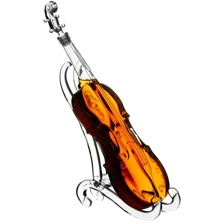 Guitar Decanter Customized 1000 ml Glass Violin Decanter Violin Bottle for the Wine and Spirits