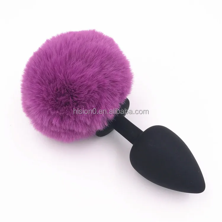 Colorful Many Colors Choice Silicone Cute Round Soft Short Fuzzy 8cm Pompom Tail 3 Sizes Ass Intruder Anal Stopper Butt Plug