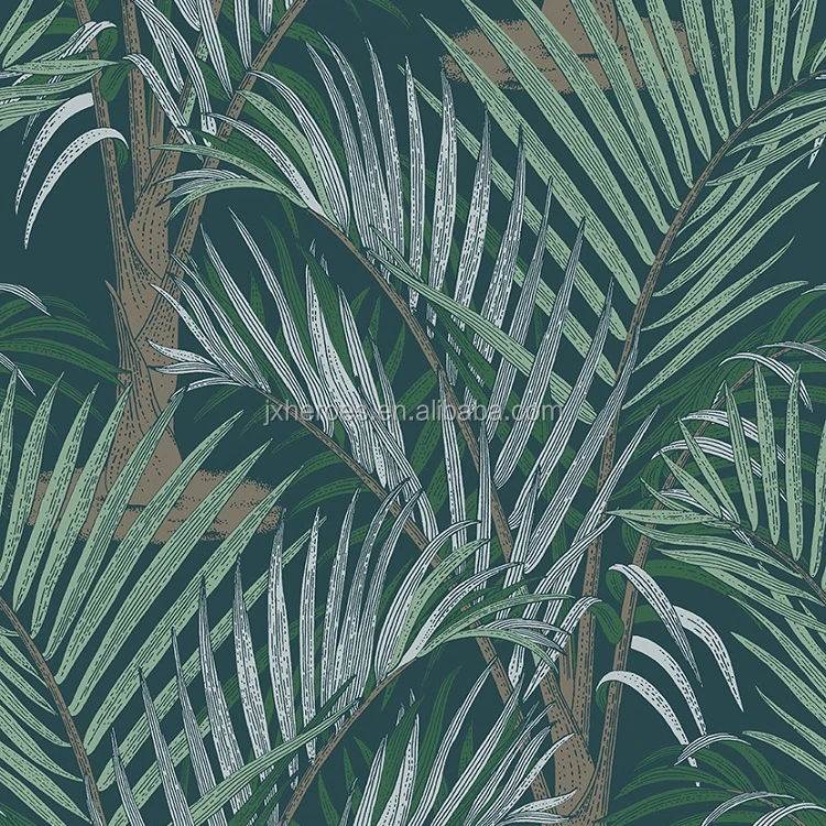 Southeast Asian Style Palm Tree Pattern Living Room Bedroom Decorative Wallpaper