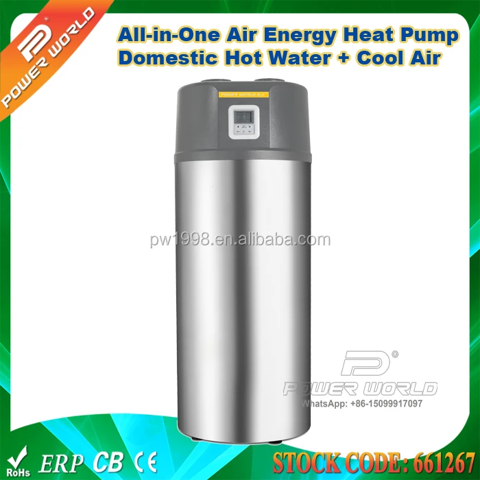 Unity Residential Cool Wind Blast 300 Liter Air to Water Heating Pump Water Heater Hot Water tank
