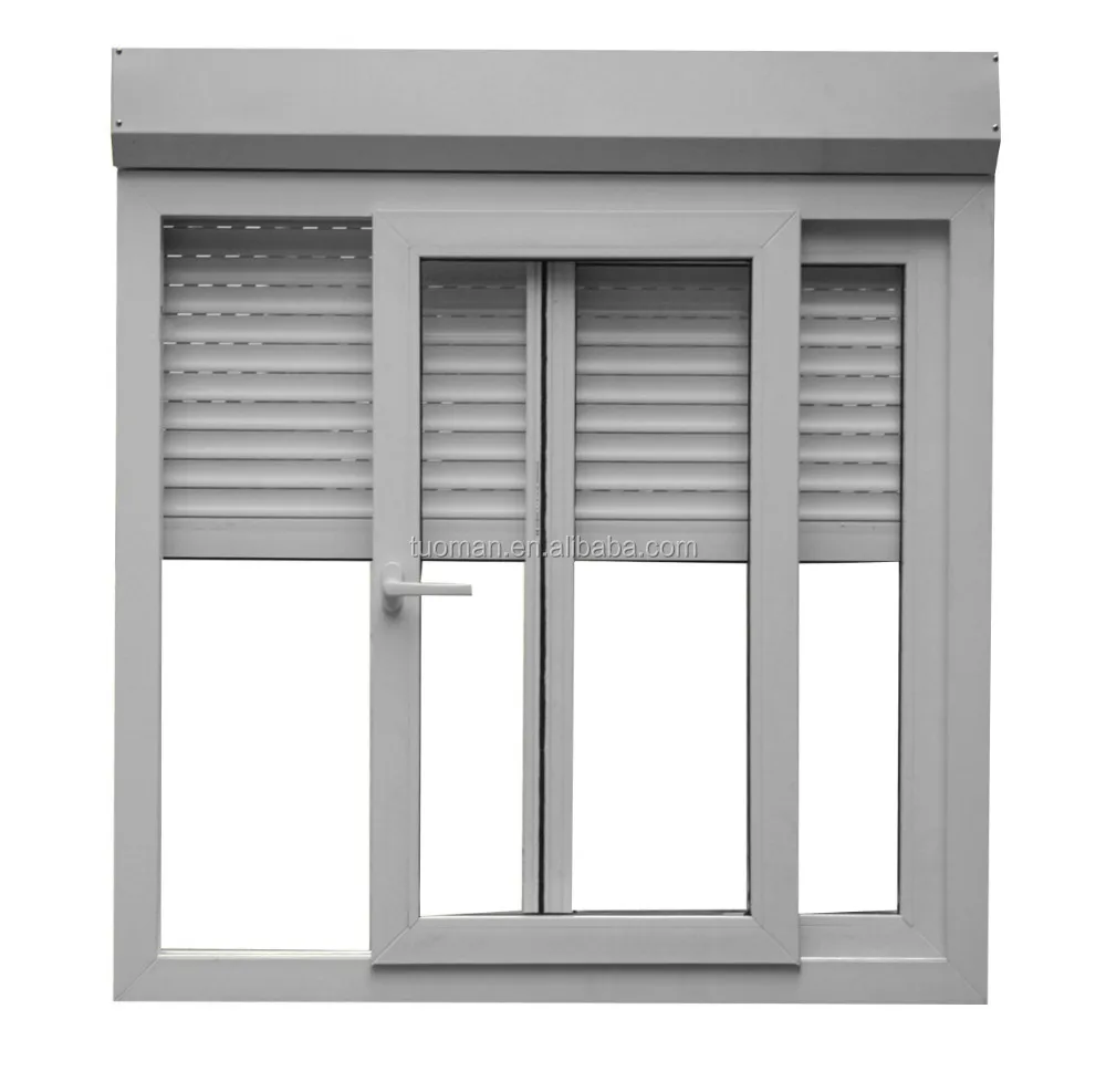 TOMA Monoblock Aluminium Window with Roller Shutter Automatic Louver Window