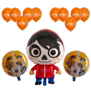 13PCS Coco Miguel Balloons Party Supplies 30 Inch Foil Balloons for Kids Birthday Festive Halloween Party Decoration Supplies