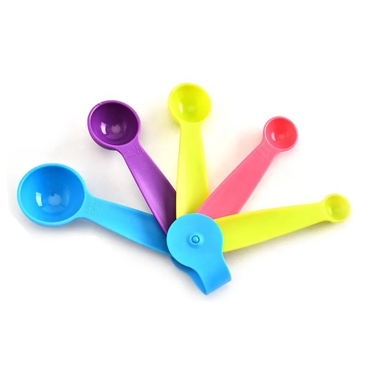 Stackable Nesting Measuring Tools 10 Piece Colorful Plastic Measuring Cups and Measuring Spoons Set