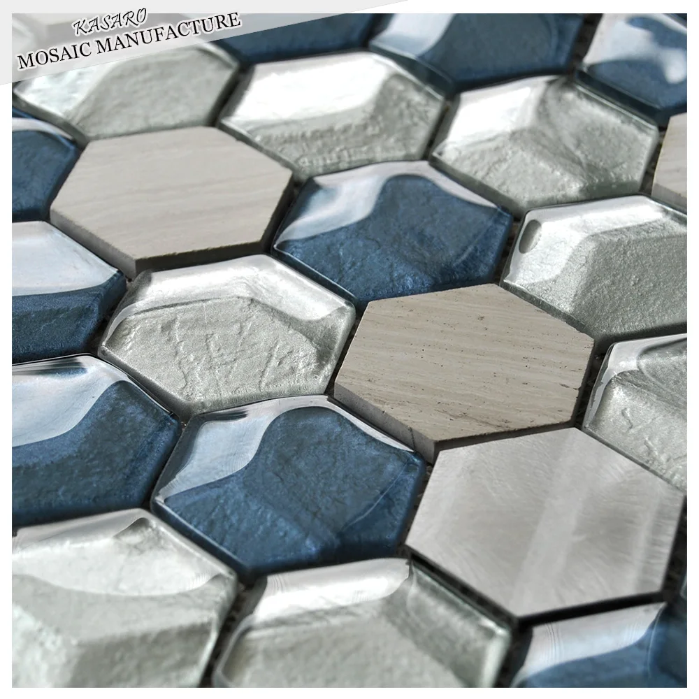 Backsplash 3d Glass Tile Hexagon Tiles