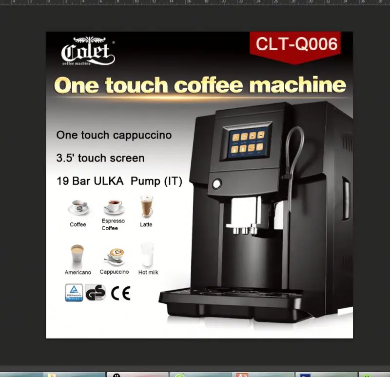 All in One Coffee and Espresso Machine Colet CLT-Q006 One Touch Cappuccino  Coffee Machine