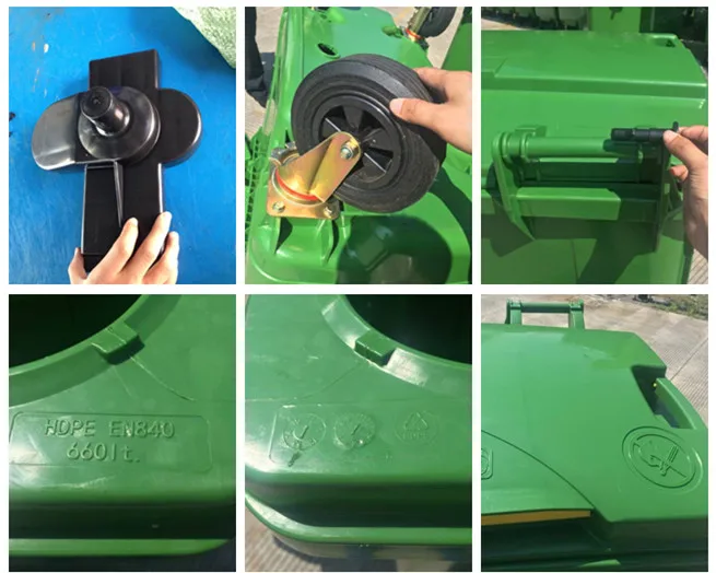 Heavy Duty Outdoor Public Mobile Recycle HDPE Dustbin Plastic Rubbish/Trash/Wheelie/Waste Bin with Foot/Pedal/Wheel/Lid