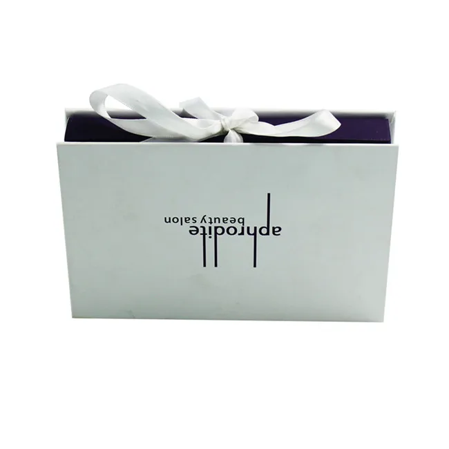 Luxury Custom Handmade Wedding Invitation Card Book Shape Small Cardboard Gift Box with Ribbon Closure Wholesale
