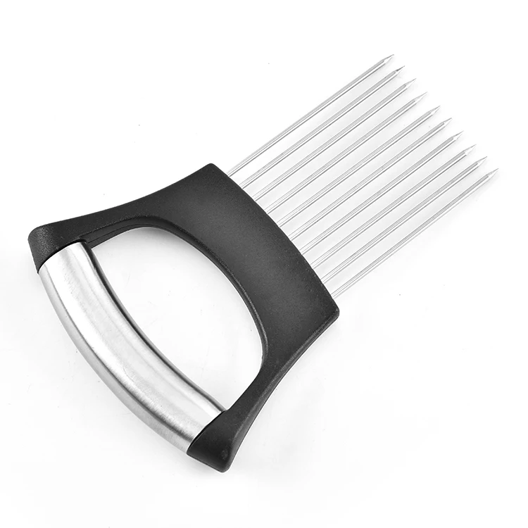 Smart Kitchen Gadgets Stainless Steel Kitchen Slicer Grip Handle Onion Cutter Fork Holder for Slicing