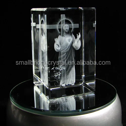 religious crystal gift with LED base