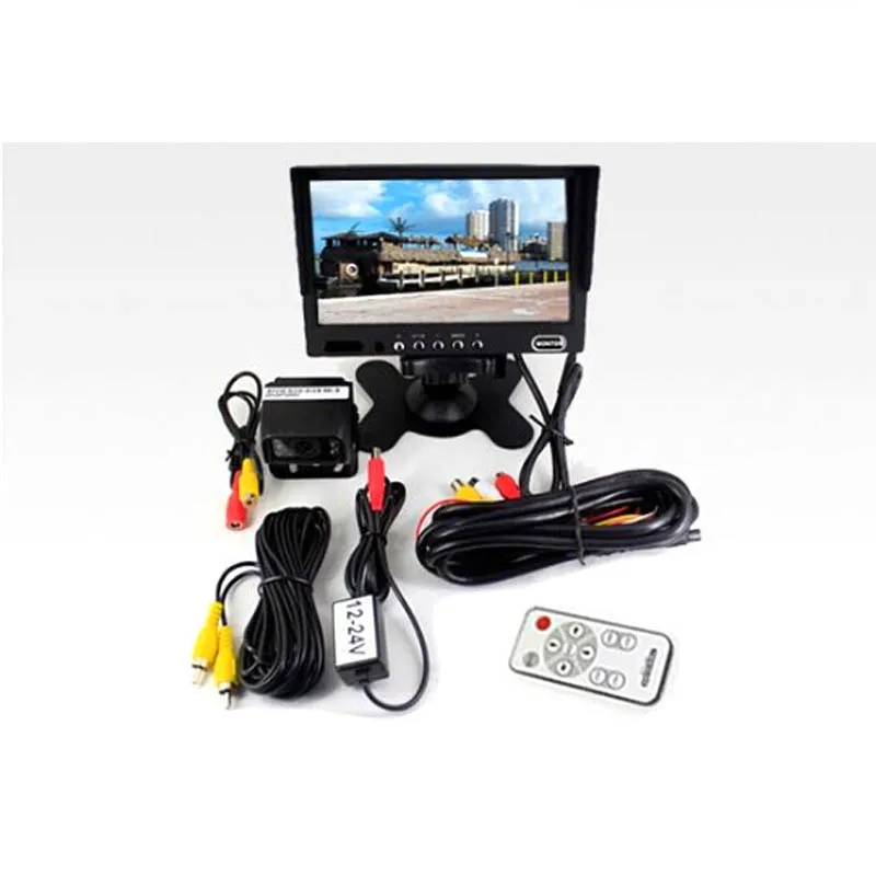 7 Inches TFT LCD Car Headrest Monitor With 2 AV Port Color Car Monitor