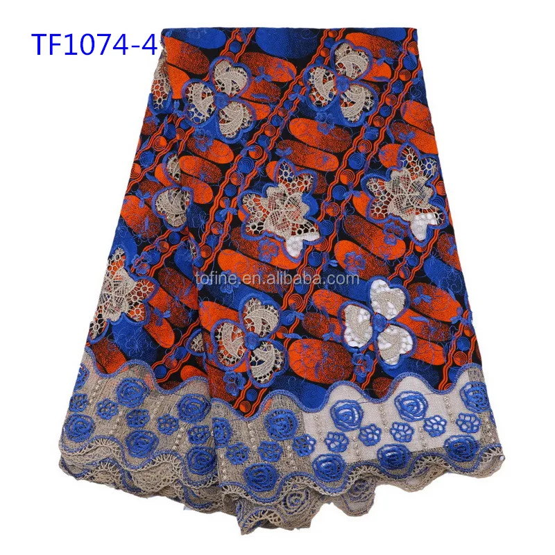 Восковые кружевные ткани Африканское восковое кружево 100% хлопок воск Анкары Голландии для женской