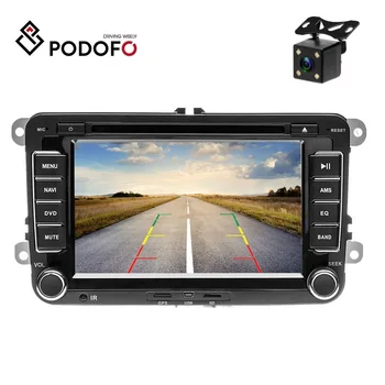 Podofo Car Multimedia player 2 Din GPS Car DVD Radio For VW/For TIGUAN/For SHARAN Support Camera