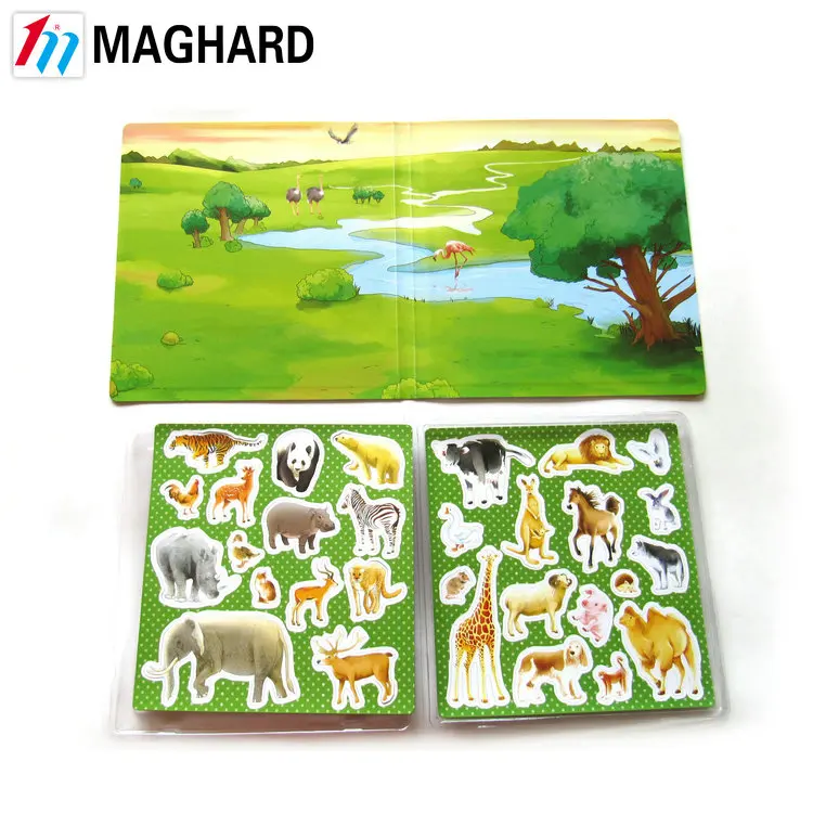 Красочная смешная композитная Магнитная кукла, животные, игра, игрушки, книга для детей