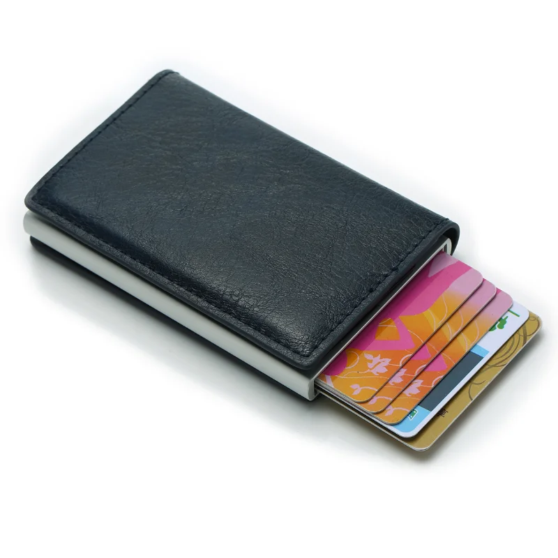 Fashionable Rfid Blocking Card Holder Slim Wallet With Pu Leather Cover ...