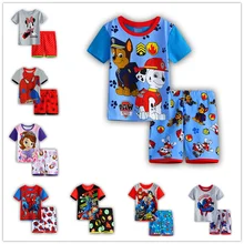 2016 Children s pajamas set baby Girl s summer clothing set Iron man100 cotton Boy s