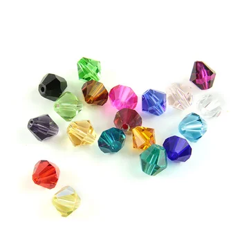 2022 Cheap Wholesale Spacer Beads 6mm Sparkle Jewelry Mixcolor Crystal Beads Clothing Decoration Crystal Bicone Beads