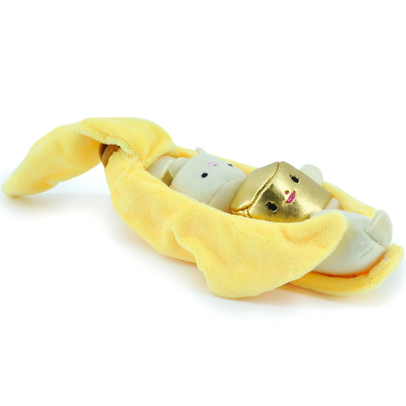 Promotion Custom Smile Yellow Bananas Fill Four Flap Soft Stuffed Plush Toy
