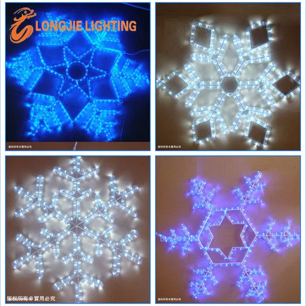 90cm LED Snowflake Lights Flashing Color Changing Rope Light Christmas Snowflake for Wall or Street Decoration