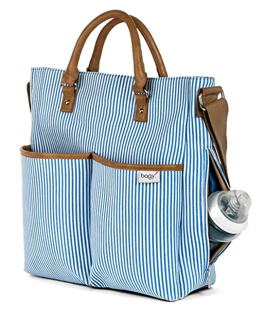 striped changing bag