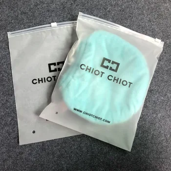 Custom Logo Printing Slide Matte/ Frosted Biodegradable Zipper Plastic Bag Clear Clothing Tshirt Poly Zip Bag With Own Logo