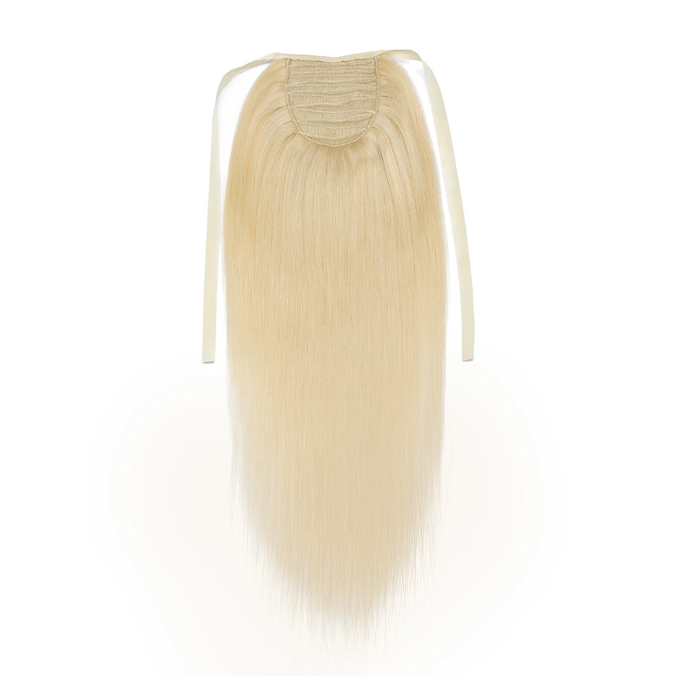 Темные черные прямые человеческие волосы для конского хвоста