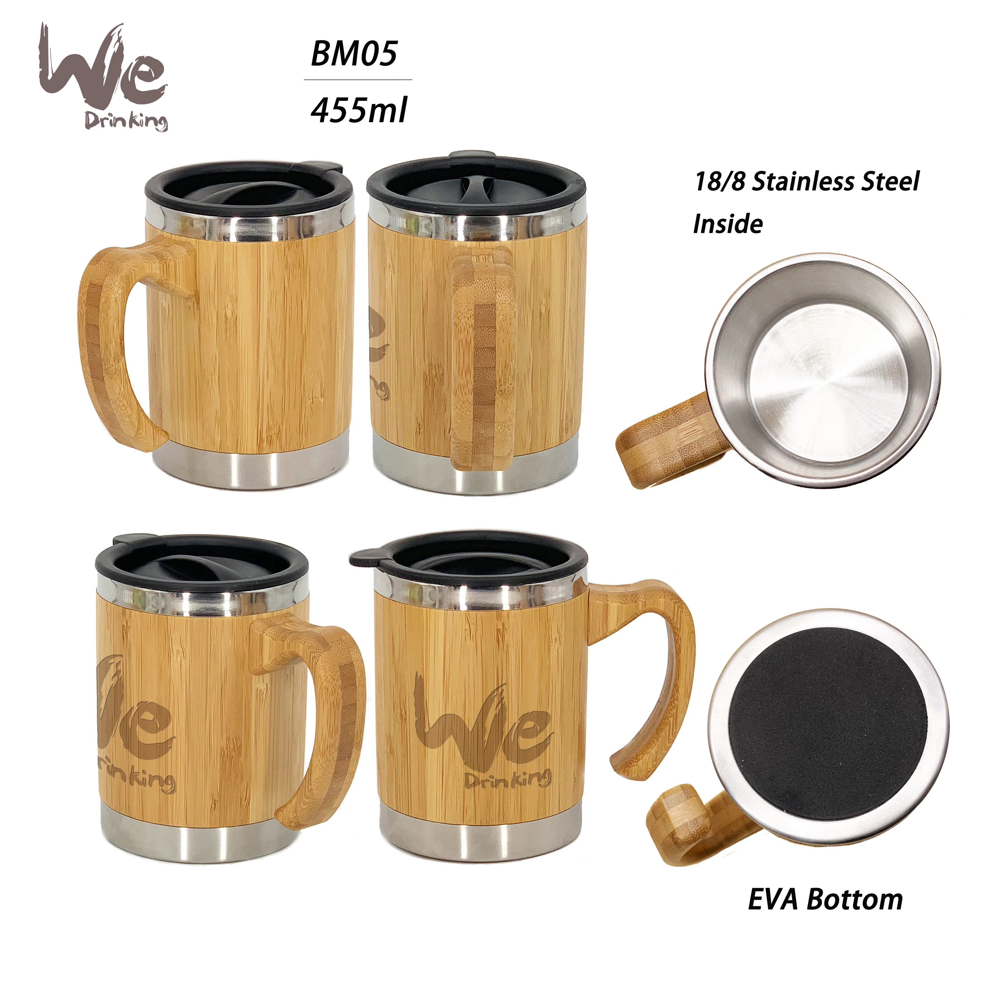 BAMBOO REUSABLE COFFEE MUG 16oz / 455ml