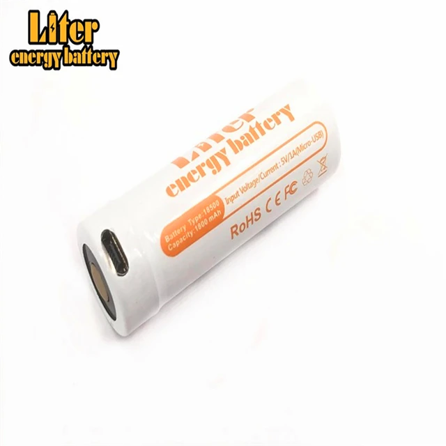 18500 usb 1800mAh usb 3,7 v перезаряжаемый литий-ионный аккумулятор для камеры