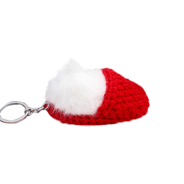 Cute Sleeping Cat Pompom Keychains For Women Girls Handmade Woven Shoes  Faux Rabbit Fur cat Key Chains Fluffy Car Key Rings