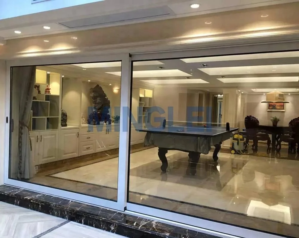 Minglei New Design Sliding Glass Door Aluminum Tempered Exterior Sliding Doors